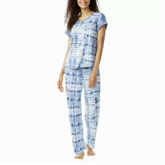 Lucky Brand Womens Pajamas Set 4 Piece Blue White - Picture 4 of 7